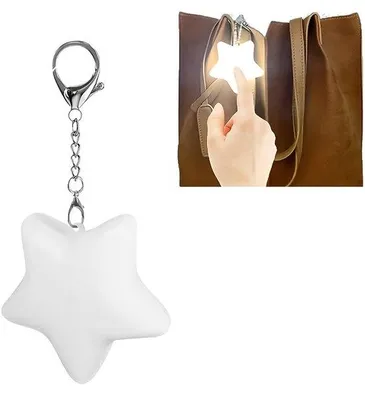 Obrázek produktu pro Miniaturní LED svítilna, ve tvaru hvězdy, dobíjecí, do kabelky, na klíče a do kanceláře.