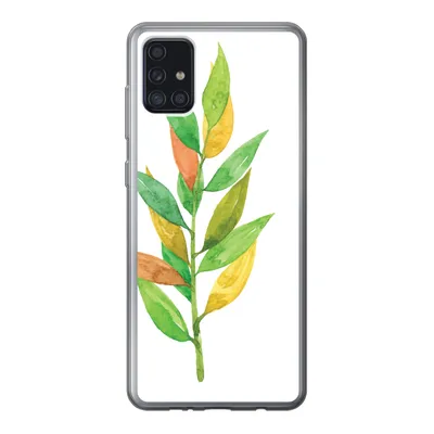Produktbild von MuchoWow® Handyhülle Schutzhülle Hülle für Samsung Galaxy A52 5G Aquarelle - Blätter - Pflanzen Silikon Softcase Handy Hülle - Umschlag