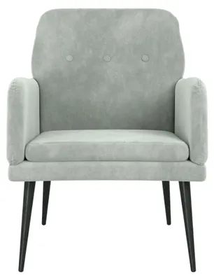 Produktbild von Sessel für Wohnzimmer und Schlafzimmer, modernes Einzelsofa, Loungesessel, Relaxsessel, Hellgrau, 62x79x79 cm, Samt
