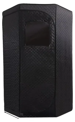 Produktbild von Tragbare Indoor-Dampfbad-Box, 1350W Leistung, 3 Liter Kapazität, pentagonales Design, Klappstuhl inklusive, rutschfeste Matte
