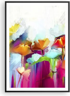 Produktbild von Gerahmtes Poster - Schwarzer Rahmen - Blumen Wiese Sommer - 70x100 cm - Wand Bild - Wanddeko - Wandbilder - Kunstposter - Wandposter - Bilderrahmen - Bilder - Kunstdruck - Wandbild - P2BPA70x100-4095