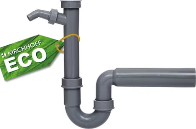 Produktbild von KIRCHHOFF ECO SAVE Siphon Küchenspüle, Abfluss für Spüle Küche aus recyceltem Kunststoff, Ablaufgarnitur mit Maschinenanschluss