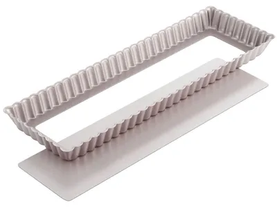 Immagine prodotto di Tortiera rettangolare da 35,5 cm con fondo removibile, color champagne