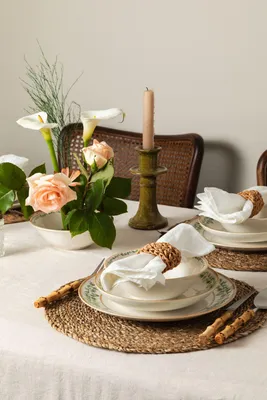 Image de Hermia Concept, ensemble de vaisselle de haute qualité (24 pièces) en porcelaine 100%, compatible avec le lave-vaisselle