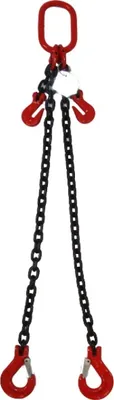 Produktbild von Joma-Tech 2-Strang Anschlagkette 1m GK8 8mm schwarz mit Sicherheitshaken VK. Klaue
