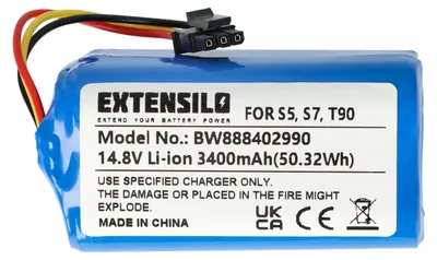 Produktbild von EXTENSILO Akku kompatibel mit Qihoo T90, S7, S9, 360 S5, X9 Saugroboter (3400 mAh, 14,8 V, Li-Ion)