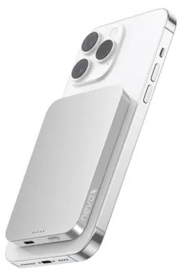 Produktbild von nevox MAGNETIC POWERBANK 5000mah - silber-weiss (Kompatibel mit MagSafe®)