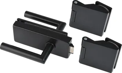 Produktbild von Beschlagsgarnitur Classic, unversperrbar, Aluminium schwarz RAL 9005