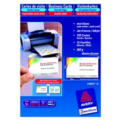 Produktbild von Avery - Visitenkarte Avery C32016-25 85x54mm 220gr 250 Stück | Pack von 25 Blättern