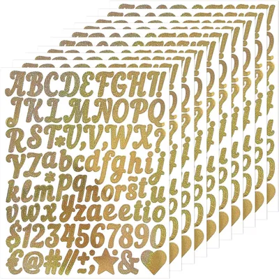 Produktbild von Buchstabenaufkleber 10 Bogen, 880 Stück, Gold, selbstklebend, für Basteln