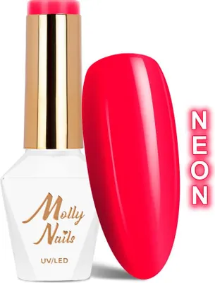 Image de Molly Nails Neons Pinky Red Vernis à ongles hybride sans HEMA/DiHEMA, 8 g, n° 76