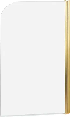 Produktbild von BELIANI Badewannenaufsatz Gold Sicherheitsglas u. Aluminiumprofil 140 Hoch 80 cm Breit 1-Teilig Schwenkbar Schwingtür Modern für Badezimmer