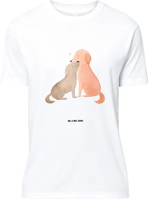 Produktbild von Mr. & Mrs. Panda T-Shirt Hunde Liebe - Weiß - Geschenk, Kuscheln, Oversize, in XXL, Sprüche, Herz, Shirt, Tshirt, Hund