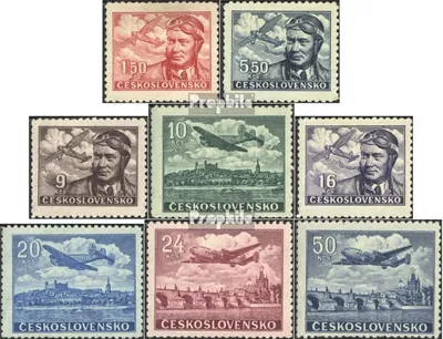Produktbild von Briefmarken Tschechoslowakei 1946 Mi 493-500 (kompl.Ausg.) postfrisch Flugpost