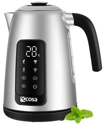 Produktbild von Ecosa Edelstahl Wasserkocher 1,7L mit Temperaturwahl – 2200W Wasserkocher mit Touch Display, 13 Temperaturstufen 40–100 °C, Warmhaltefunktion und 360° Basis