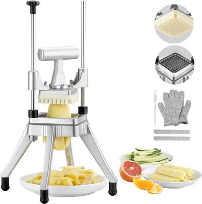 Produktbild von VEVOR Frittiermaschine 3/8 Zoll, Kartoffelschneider, Pommes-Schneidemaschine, zum Schneiden von Gemüse / Obst / Gurken / Kartoffeln / Zwiebeln / Pilz / Äpfeln