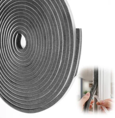 Produktbild von Türdichtung 5 m x 9 mm x 9 mm, grau, Bürstendichtung, für Türen