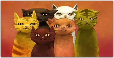 Produktbild von Coloray Bild aus Leinwand 120x60 Leinwand Dekoration - Tiere Katzen