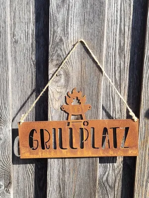 Produktbild von Edelrost Hängeschild Grillplatz