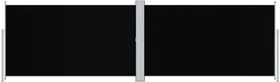 A black retractable side awning is shown against a white background.