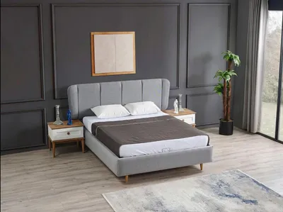 Produktbild von Schlafzimmer Set Luxus Komplettes Bett 2x Nachttisch Schlafzimmer Modern 3tlg