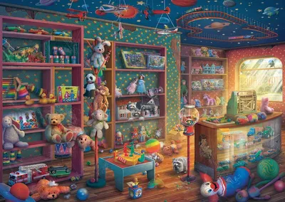 Immagine prodotto di Ravensburger, "Il negozio di giocattoli malconcio", 1000 pezzi, Città, 14 anni