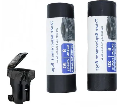 Obrázok produktu pre Sada biologicky rozložiteľných vrecúšok do toalety na kempovanie – sada 40 ks – čierna – 60 × 65 cm.