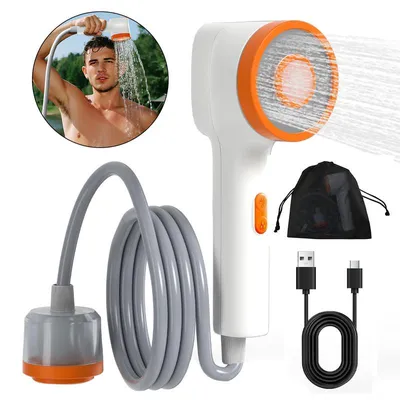 Produktbild von Outdoor-Wasserreinigungsdusche – Zwei Duschmodi + LED-Beleuchtung, Aktivkohlefilter, geeignet für Wandern, Wohnmobile, Haustier- und Autowäsche.