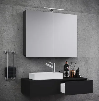 Produktbild von VCM 3-tlg Set | Waschplatz für Gäste WC | Gästebad | Waschtisch Toilette | Badmöbel Badezimmer Set - Gudas SC