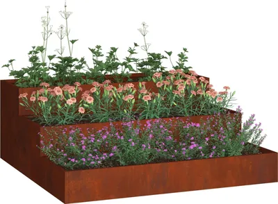 Immagine prodotto di vidaXL Fioriera da giardino Rusty 90 x 90 x 35 cm Acciaio resistente alle intemperie