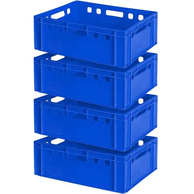 Produktbild von 4x Fleischkasten E2, LxBxH 600x400x200 mm, blau