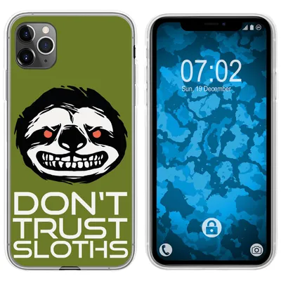 Produktbild von PhoneNatic Case kompatibel mit Apple iPhone 11 Pro Max Silikon-Hülle Crazy Animals Faultier M3