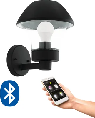 Produktbild von EGLO crosslink Außen-Wandlampe RIGA,  Smart Home Außenleuchte, Wandleuchte aus verzinktem Stahl und Glas,Lampe, warmweiß, dimmbar, IP44