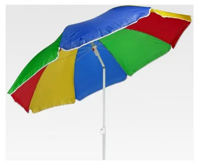 Produktbild von Sonnenschirm 180 cm für Strand, Garten, Terrasse und Balkon in Regenbogenfarben