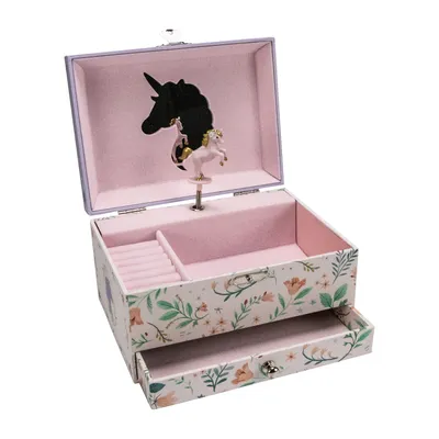 Produktbild von GICO Einhorn Schmuckkästchen Rosa-Lila – Spieluhr & Schublade - 92067