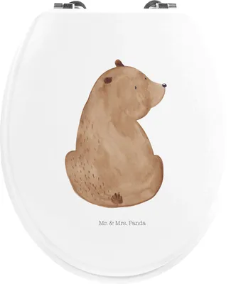 Produktbild von Mr. & Mrs. Panda klo deckel Bär Schulterblick - Weiß - Geschenk, Bärenliebe, Klositz, Selbstachtung, Bären, Klodeckel, WC-Sitz, Klo-Deckel, WC, Weisheit, Sitz, Motivation