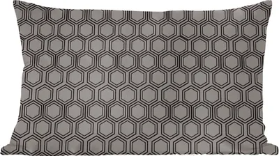 Produktbild von MuchoWow® Zierkissen Sofakissen Wohnzimmer Dekokissen 60x40 cm Muster - Grau - Deluxe - Schwarz - Kopfkissen - Polster mit Foto