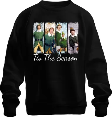 Produktbild von Tis The Season Buddy Elf Weihnachten lustig Geschenk Retro Film Uni Sweatshirt Pullover, Schwarz, L