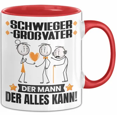 Produktbild von Schwiegergroßvater Tasse Geschenk für Schwiegergroßvater Der Mann Der Alles Kann Geschenkidee zum Geburtstag (Rot)
