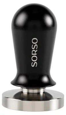 Produktbild von SORSO Barista Dynamometrischer Tamper, aus Edelstahl, mit Aluminiumgriff, 58 mm – Schwarz