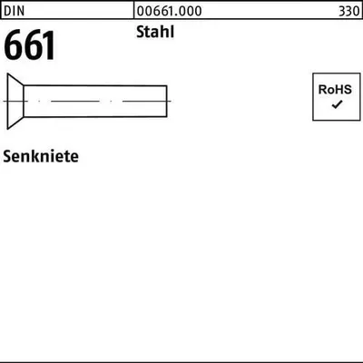 Produktbild von Reyher  Senkniete DIN 661 Stahl 8 x 40 (100 Stück)