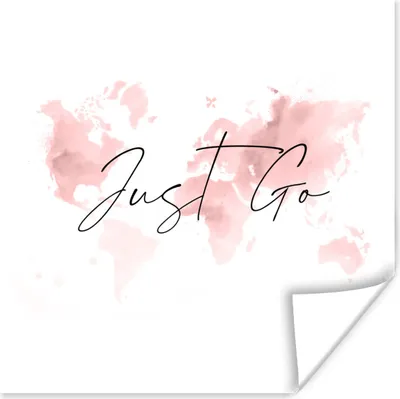 Produktbild von MuchoWow® Poster Karte - Aquarell - Rosa - Zitate 75x75 cm - Wand Dekoration