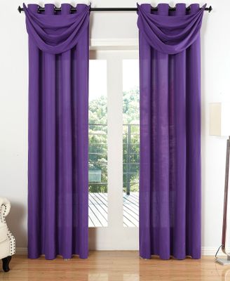 Vorhang Set Blickdicht Schal Ösen Microsatin Segeltuch Querbehang lichtdurchlässig Deko Wohnzimmer HxB 245x140 cm Lila, 20405S4