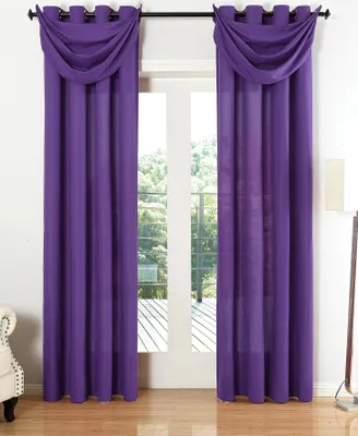 Produktbild von Vorhang Set Blickdicht Schal Ösen Microsatin Segeltuch Querbehang lichtdurchlässig Deko Wohnzimmer HxB 245x140 cm Lila, 20405S4