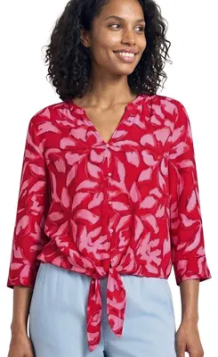 Productafbeelding van Street One blouse met strikdetail, kleur: salsa rood, maat: 36