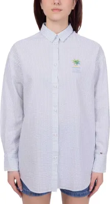 Imagen del producto de NAPAPIJRI - Camisa para mujer "Fete" de rayas en tela de seersucker - Talla XL