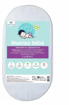 Zdjęcie produktu dla Mata bambusowa dla dziecka, do łóżeczka lub kołyski