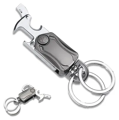 Produktbild von Multifunktionaler Schlüsselanhänger 5-in-1, Zinklegierung, leicht, mit Flaschenöffner