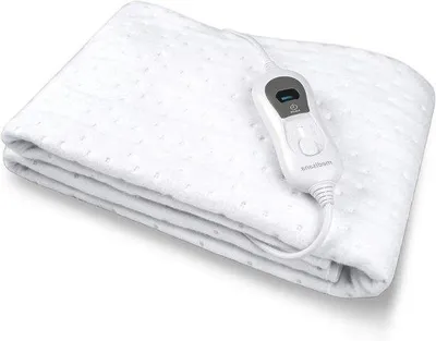 Zdjęcie produktu dla Elektryczna poduszka grzewcza - koc grzewczy - mata grzewcza pod materac - relaksacja mięśni - automatyczne wyłączanie - 150 x 80 cm - biały