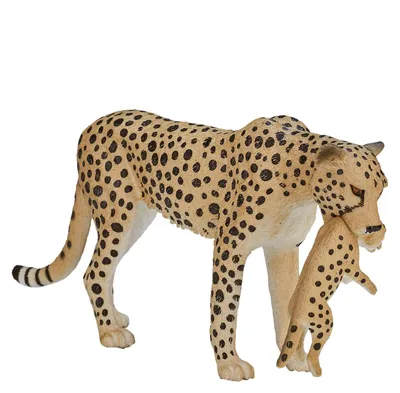Zdjęcie produktu dla Mojo Fun Cheetah Female with Cub, 3 lat(a), Wildlife, Żółty, Czarny, Biały, Polichlorek winylu (PVC)